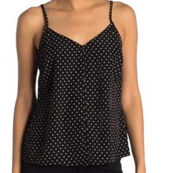 Sanctuary SMALL Polka Dot V Neck Button Front Adjustable Spaghetti Cami - NWOT - Picture 2 of 12